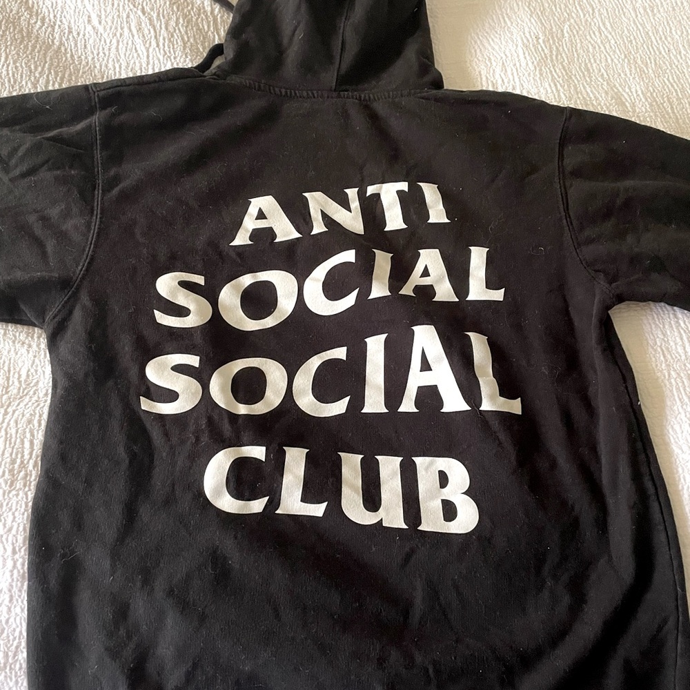 Gently used Anti Social Social Club black hoodie in size Small.